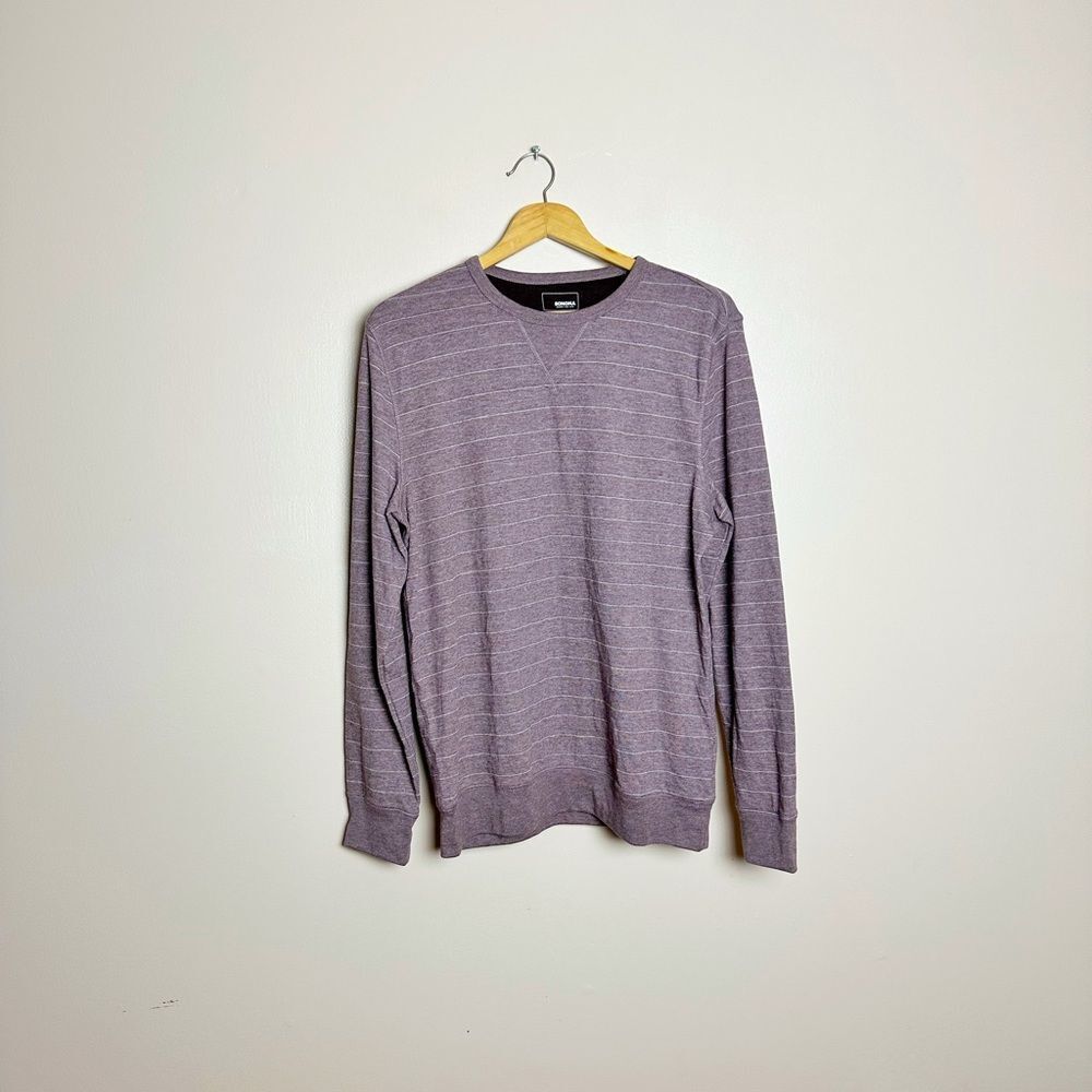 Clearance! Men’s Purple Sonoma Striped L/S Crewneck Size M
